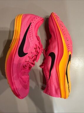 Nike men’s Pink Running Shoes with Yellow Accent